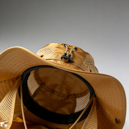 TrailShield Pro: The Golden Satin Mesh Ventilation Boonie Hat