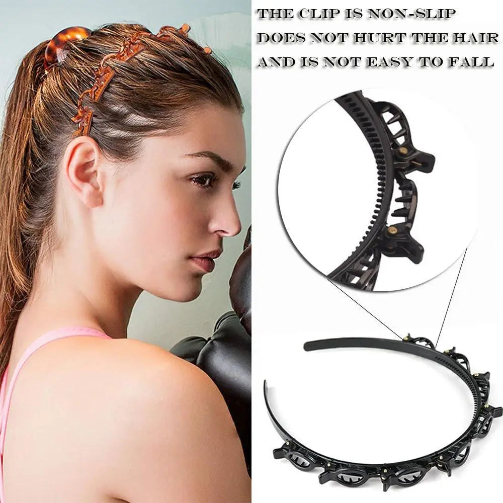 Bangs Hairstyle Hairpin Headband, Professional Weave Bangs Clip, Toothed Headband Braid Tool, Women Girls Fashion Hair Accessories