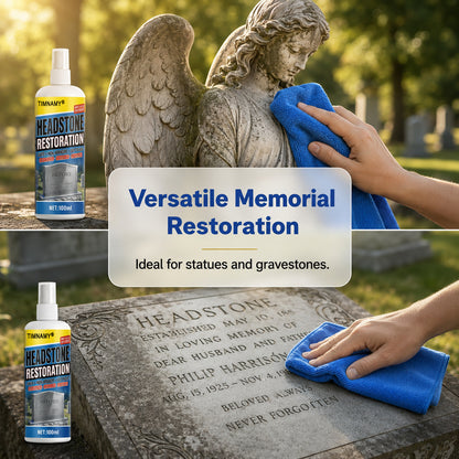 ✨ TIMNAMY®Ultimate Memorial Stone & Headstone Cleaner Spray | Safe on Granite & Marble | Removes Algae & Yellow Stains 🌿🕯️