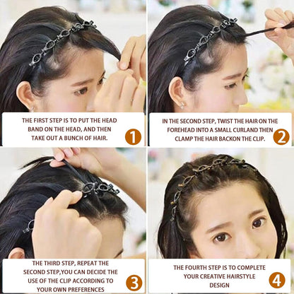 Bangs Hairstyle Hairpin Headband, Professional Weave Bangs Clip, Toothed Headband Braid Tool, Women Girls Fashion Hair Accessories