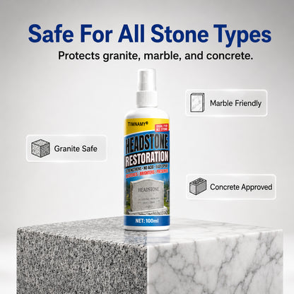 ✨ TIMNAMY®Ultimate Memorial Stone & Headstone Cleaner Spray | Safe on Granite & Marble | Removes Algae & Yellow Stains 🌿🕯️