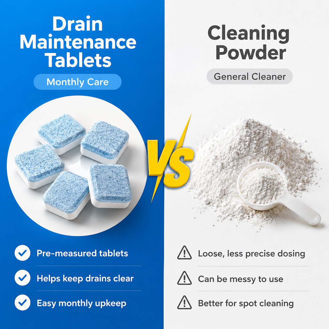 TIMNAMY®Drain Cleaning Tablets 12 Pack For Sinks, Showers & Washing Machines