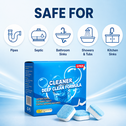 TIMNAMY®Drain Cleaning Tablets 12 Pack For Sinks, Showers & Washing Machines