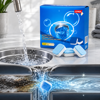 TIMNAMY®Drain Cleaning Tablets 12 Pack For Sinks, Showers & Washing Machines